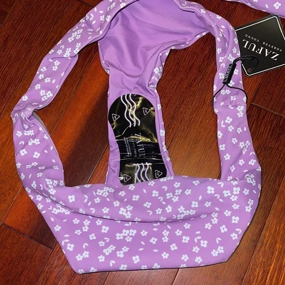 LAVENDER With White Flowers Bikini - Picture 2 of 7